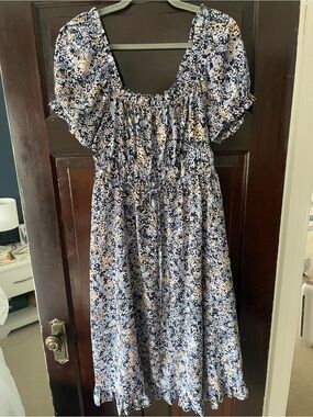 RW&CO. Navy Floral Midi Dress